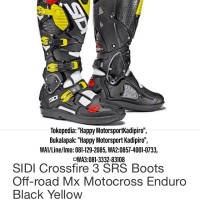 Sepatu cross trail SIDI ori Italy SRS3 black yellow enduro MX 42 sd 46