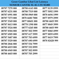 Nomor Cantik XL 4G LTE Kartu Perdana Nomer
