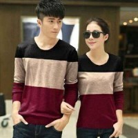 Baju Rajut Couple Korea Murah (Kugy Couple Maroon) Grosir