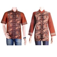 Sarimbit/couple Batik Kemeja-blus Sabrina (Sepasang) - Coklat
