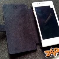 Leather Flip Case POLYTRON ZAP 5 4G (NEW) Sarung HP Kulit Sapi Asli