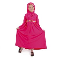 Baju Muslim Gamis Anak Perempuan Pink Lucu Simple Murah