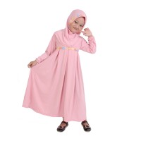 Baju Muslim Gamis Anak Perempuan Murah Lucu Simple - Peach