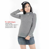 Grosir Baju Wanita Murah Kaos Cewek Korea Keren Terbaru TC 029 Hitam