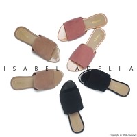 Isabel CYNTIA Sandal Wanita Sendal Teplek Hitam Moka Peach