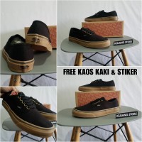 Sepatu Vans Authentic Black Gum Original Waffle DT