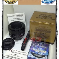Lensa Fix Yongnuo YN 50MM F1.8N For Nikon Paket Lengkap Full Original.