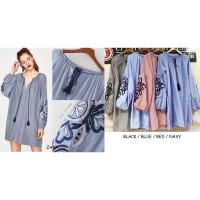 Tunik Import Bangkok Katun Silk Mix Bordir Fit XL BKK055