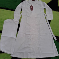 baju muslim / gamis anak perempuan warna putih untuk manasik