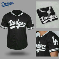 JERSEY BASEBALL - BAJU BASEBALL - kaos baseball dodgers black