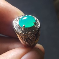 Promo perhiasan cincin natural bacan doko blue super kristal HQ