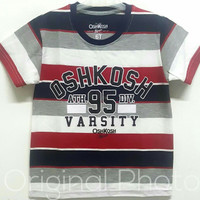 KAOS ANAK SIZE 1-6 OSHKOSH VARSITY ATH 95 SALUR MERAH-PUTIH-ABU-NAVY
