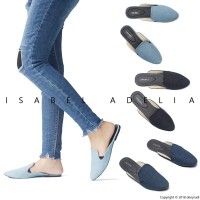 Isabel TARI Sandal Wanita Sendal Selop Flat Loafers Teplek Murah Mules