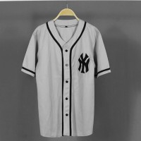JERSEY BASEBALL - BAJU BASEBALL - KAOS BASEBALL NY ABU-ABU list hitam