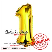 Balon Foil Angka Jumbo Gold 80 Cm / Balon Angka Jumbo 80cm