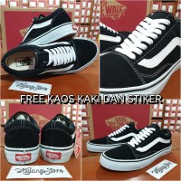 Sepatu vans oldskool black white original premium quality waffle DT