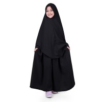 Bajuyuli - Baju Muslim Anak Perempuan Gamis Syar'i Polos Hitam WSBK01