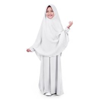 Bajuyuli - Baju Muslim Anak Perempuan Gamis Syar'i Polos Putih WST01
