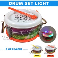 Mainan Edukasi Alat Musik Anak Drum Set Light Flash Rock My Band Lampu