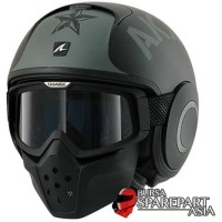 Helm Shark RAW Sayouz Black Half Army Full Sporty Original Retro
