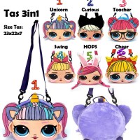 Tas Selempang 3in1 Boneka LOL Surprise Bahan Yelvo Lembut - 3in1 Yelvo