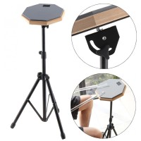 (Alat Musik) 8 Inch Gray Rubber Wooden Dumb Drum Practice Training