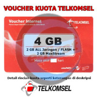 voucher vocer telkomsel 4gb kuota data internet simpati 4 2gb + 2 gb
