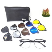 kacamata Klip On Clip On free 5 lensa Polarized UV Night Vision