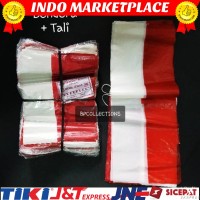 10pak Bendera Plastik Merah Putih dan Tali Benang Pengiriman Cepat,