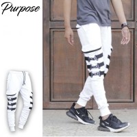 CELANA JOGER PRIA - JOGERPANTS PURPOSE BIG BUCKLE CARGO (WHITE)