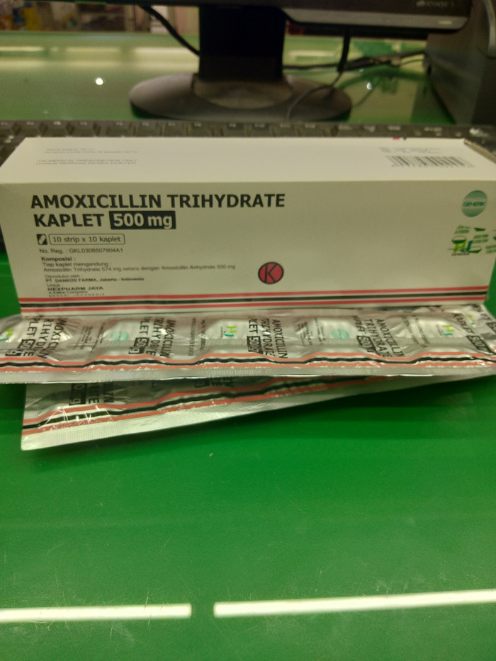 Amoxicillin Trihydrate Kaplet 500 Mg 1 Strip Isi 10 Kap