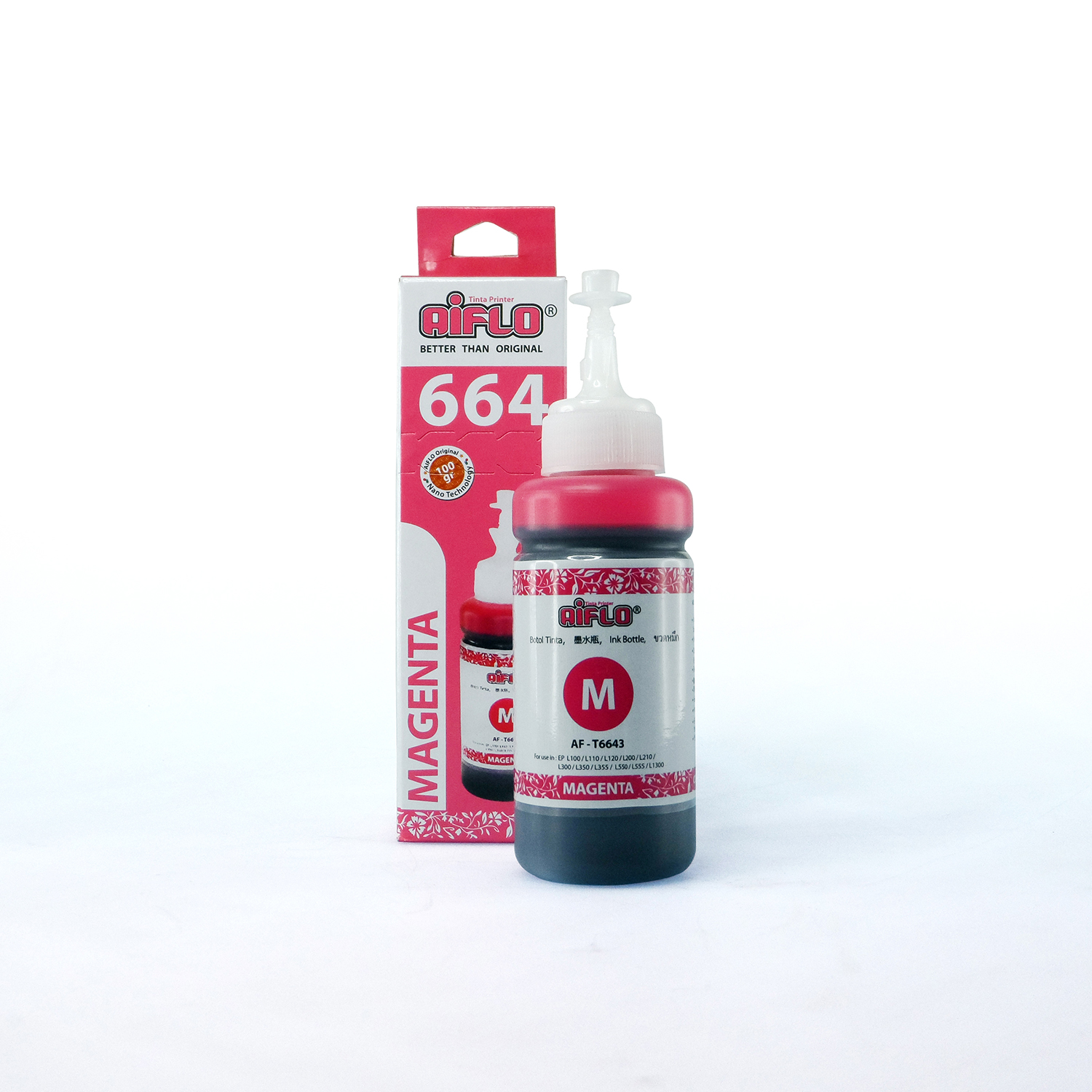 Aiflo 664 Tinta Printer Epson L-Series L100 L200 L350 - Magenta