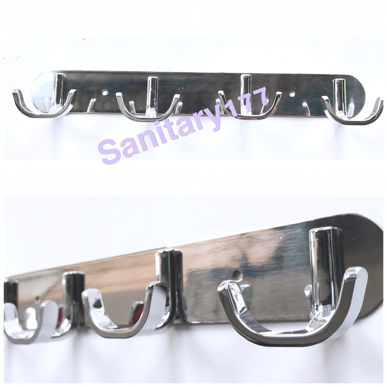 Kapstok Stainles 4 Kait D057/ Gantungan Baju Rak Cantolan Hook Hanger