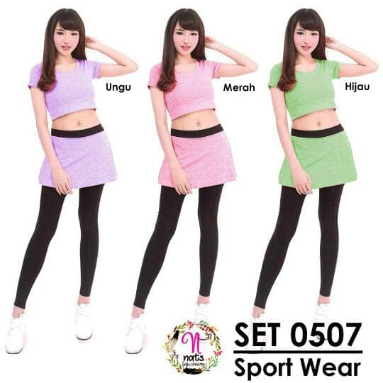 Legging Rok Setelan Senam Baju Senam Murah Baju Aerobic Legging Pjg