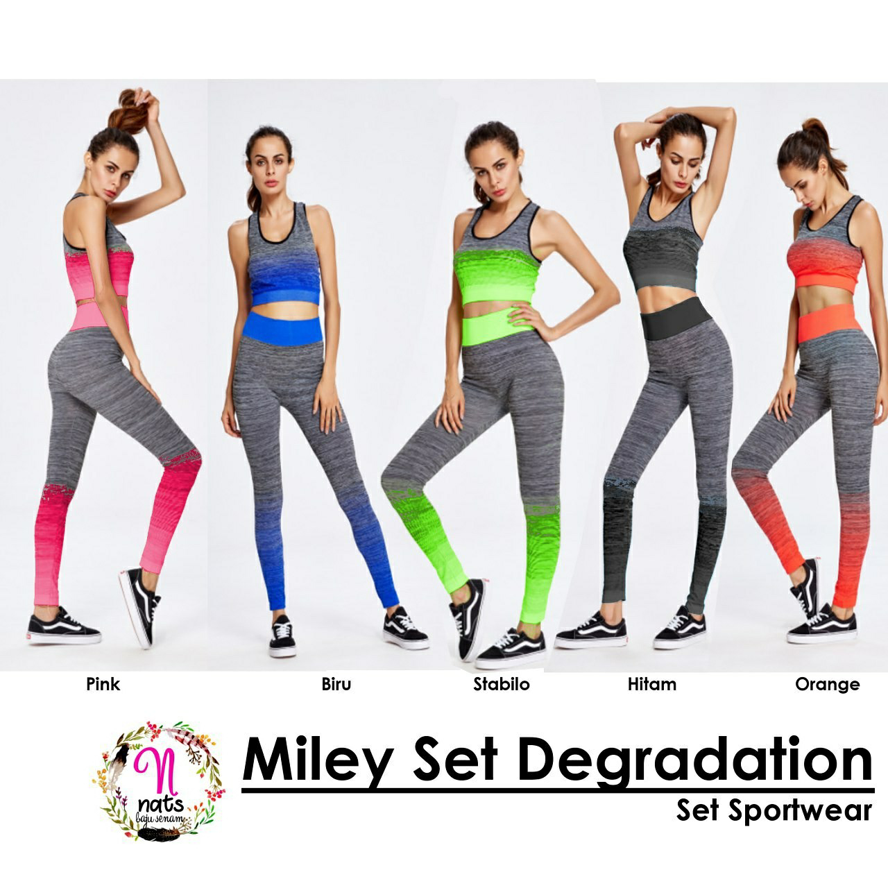 SET SPORT MILEY Setelan Senam Zumba Yoga Aerobic Gym Baju Senam