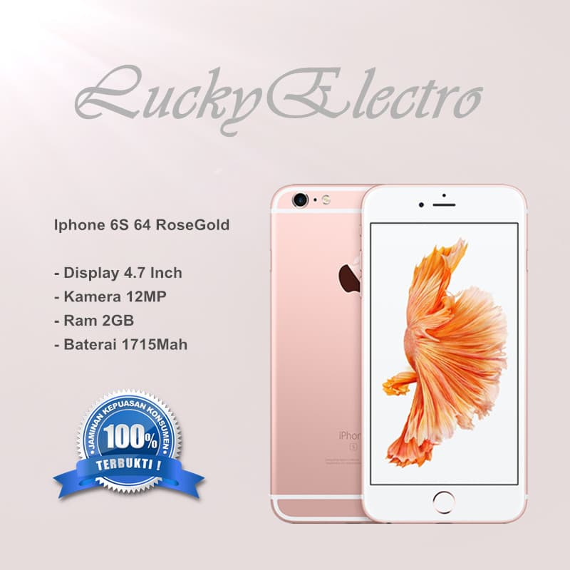IPHONE 6S 64GB ROSEGOLD - GARANSI TOKO - Merah Muda