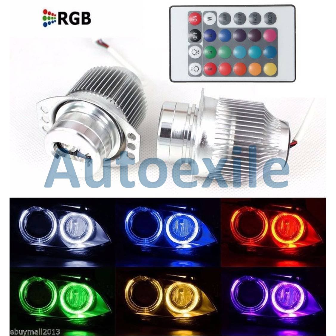 Angel Eyes LED RGB Putih Lampu Bimmer Warna Warni Mobil BMW E90 E91 2005 - 08, 3 Series LCI 2009 Remote