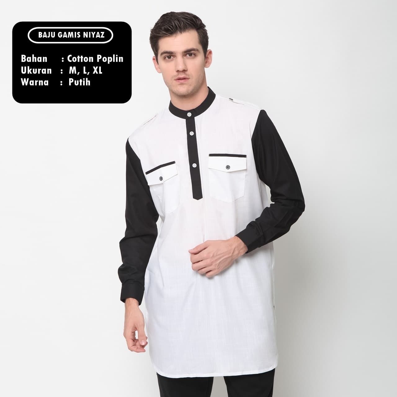Baju Koko Gamis Niyaz - Zayidan Putih
