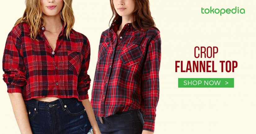 JUAL CROP FLANNEL TOP