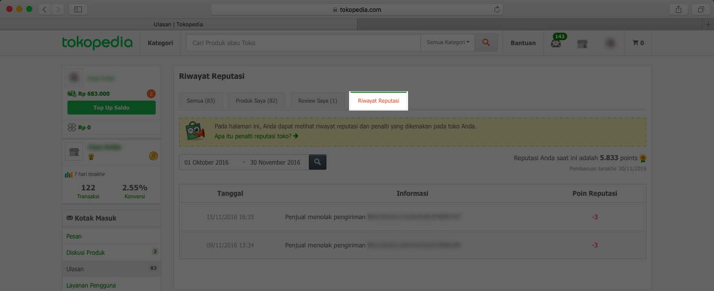 Toppers pasti sudah tau dong kalau semakin tinggi reputasi toko yang kamu dapatkan dari pe Kenali Lebih Dekat Penalti Reputasi Toko