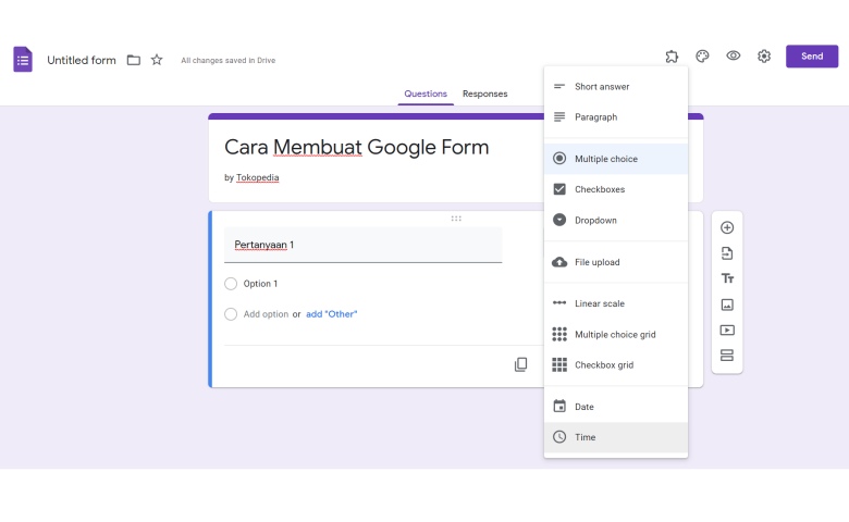 cara membuat soal di google form