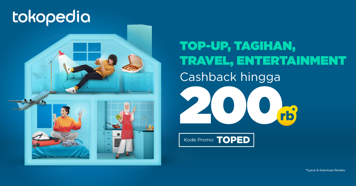 Beli Top Up hingga BayarTagihan - Cashback s.d Rp200.000