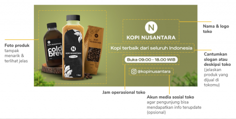 1. Informasi umum tentang toko (nama toko, keterangan produk yang