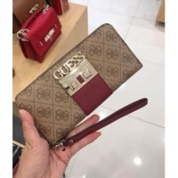 DOMPET WANITA GUESS ORIGINAL -Luxe logo Brown