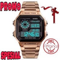 Jam Tangan Pria Stainless Steel SKMEI 1335 Original Warna Rose Gold