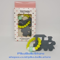 Teether Bayi Mainan Gigitan Bayi Model Gelang Train Kereta Grey