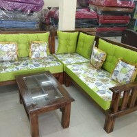Jual SOFA TAMU L SUDUT MINIMALIS FULL JOK PLUS MEJA (FREE ONGKIR) Murah