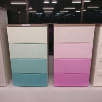 Lemari plastik 4 laci Olymplast warna pink ODC m 04