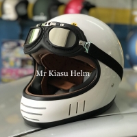 helm cakil zeus 816 816C white putih helm retro bogo harley kacamata