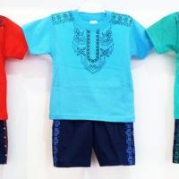 Grosir 0-2 (6bln-2th) Setelan baju lebaran muslim koko anak pendek L4